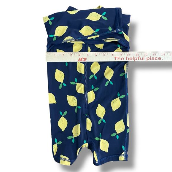Hanna Andersson Lemon Print Zip Rashguard Swimsuit 18–24M UPF 50+ One Piece - Picture 3 of 11